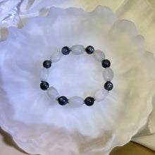 将图片加载到图库查看器，Cream Nephrite Labradorite Beads Bracelet 和田玉青白玉拉长石灰月光石手串
