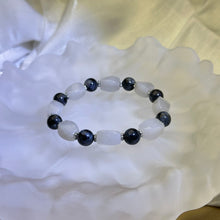 将图片加载到图库查看器，Cream Nephrite Labradorite Beads Bracelet 和田玉青白玉拉长石灰月光石手串
