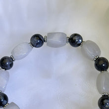 将图片加载到图库查看器，Cream Nephrite Labradorite Beads Bracelet 和田玉青白玉拉长石灰月光石手串
