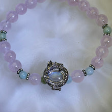 将图片加载到图库查看器，Rose Quartz Jade Beads Bracelet 粉水晶糯种豆色翡翠手串
