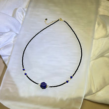 将图片加载到图库查看器，Lapis Lazuli Black Spinel Beads Necklace 青金石黑色尖晶石珠链项链
