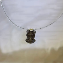 Load image into Gallery viewer, Smoky Quartz Teddy Bear Pendant Clear Quartz Beads Necklace 茶水晶小熊吊坠白水晶珠链项链
