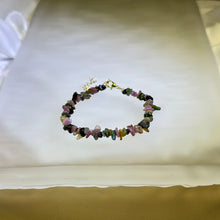 Load image into Gallery viewer, Rainbow Tourmaline Beads Bracelet 彩虹碧玺珠链手链
