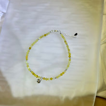 将图片加载到图库查看器，Golden Prehnite Beads Anklet 金色葡萄石珠链脚链
