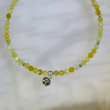 将图片加载到图库查看器，Golden Prehnite Beads Anklet 金色葡萄石珠链脚链
