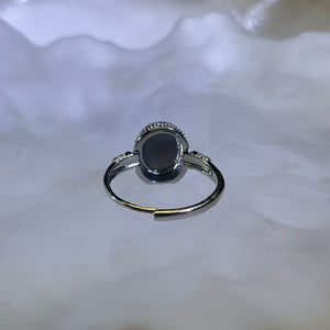 Grey Nephrite Adjustable Ring 和田玉烟紫玉镶嵌活口戒指