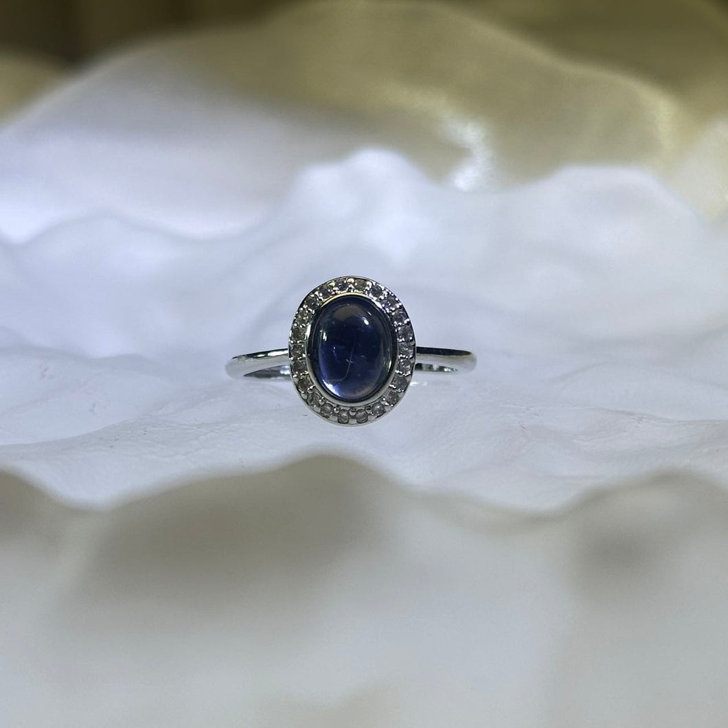 Iolite Adjustable Ring 堇青石镶嵌活口戒指