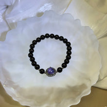 Load image into Gallery viewer, Obsidian Chariote Beads Bracelet 黑曜石紫龙晶手串
