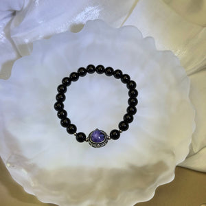 Obsidian Chariote Beads Bracelet 黑曜石紫龙晶手串