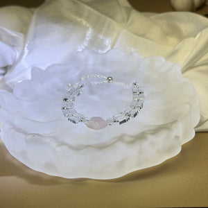 Rose Quartz Star Clear Quartz Beads Bracelet 粉水晶星星白水晶珠链手链