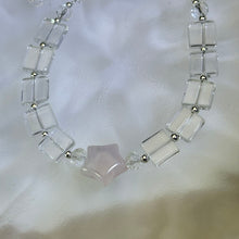 将图片加载到图库查看器，Rose Quartz Star Clear Quartz Beads Bracelet 粉水晶星星白水晶珠链手链
