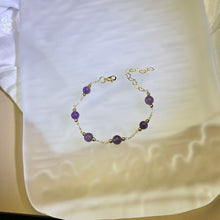 Load image into Gallery viewer, Amethyst Beads Bracelet 紫水晶珠链手链
