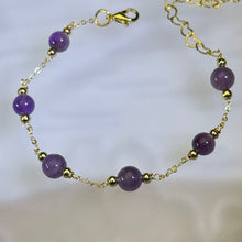 Load image into Gallery viewer, Amethyst Beads Bracelet 紫水晶珠链手链
