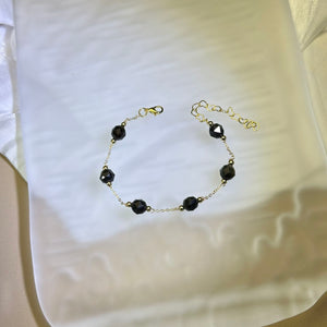 Golden Sheen Obsidian Beads Bracelet 金眼黑曜石珠链手链