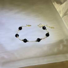 将图片加载到图库查看器，Golden Sheen Obsidian Beads Bracelet 金眼黑曜石珠链手链
