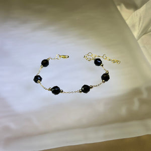 Golden Sheen Obsidian Beads Bracelet 金眼黑曜石珠链手链