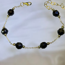 将图片加载到图库查看器，Golden Sheen Obsidian Beads Bracelet 金眼黑曜石珠链手链
