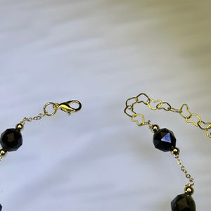 Golden Sheen Obsidian Beads Bracelet 金眼黑曜石珠链手链