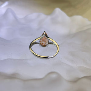 Golden Strawberry Quartz Adjustable Ring 金色草莓晶镶嵌活口戒指