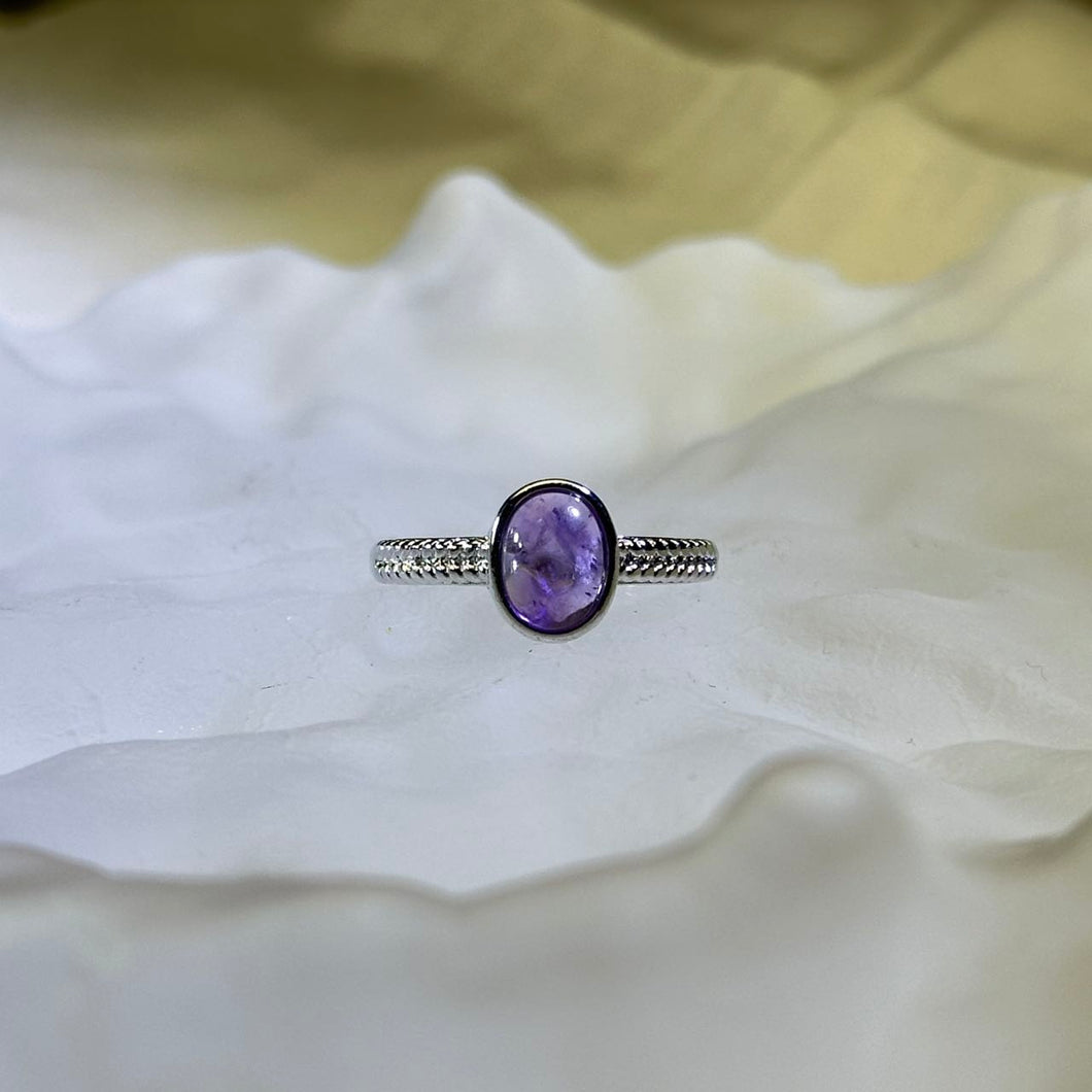 Amethyst Adjustable Ring 紫水晶镶嵌活口戒指