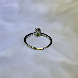 Green Tourmaline Adjustable Ring 绿色碧玺镶嵌活口戒指