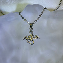 Load image into Gallery viewer, Citrine Love Heart Little Devil Pendant 黄水晶爱心镶嵌小恶魔吊坠
