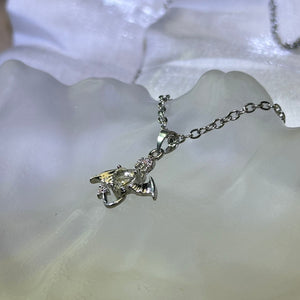 Citrine Love Heart Little Devil Pendant 黄水晶爱心镶嵌小恶魔吊坠