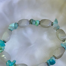 Load image into Gallery viewer, Cream Nephrite Amazonite Beads Bracelet 和田玉青白玉天河石手串
