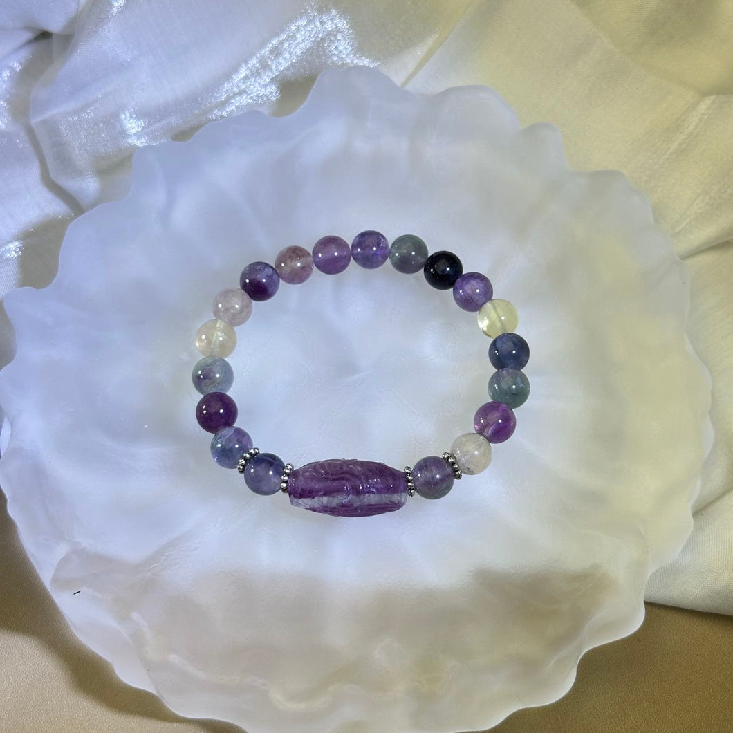 Fluorite Dragon Beads Bracelet 萤石龙珠手串