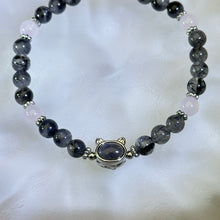 将图片加载到图库查看器，Black Tourmalined Quartz Beads Bracelet 黑发晶水晶手串
