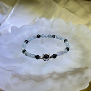 Black White Jade Beads Bracelet 糯种乌鸡翡翠手串