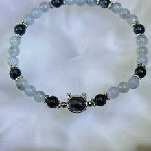 Load image into Gallery viewer, Black White Jade Beads Bracelet 糯种乌鸡翡翠手串
