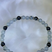 Load image into Gallery viewer, Black White Jade Beads Bracelet 糯种乌鸡翡翠手串
