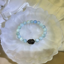 将图片加载到图库查看器，Smoky Quartz PIXIU Aquamarine Beads Bracelet 茶水晶貔貅海蓝宝手串
