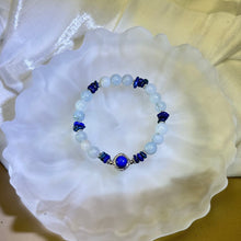 将图片加载到图库查看器，Lapis Lazuli Aquamarine Beads Bracelet 青金石海蓝宝手串
