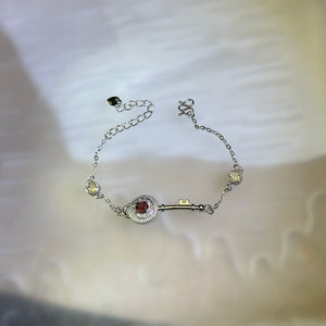 Ruby Garnet Citrine Bracelet 酒红石榴石黄水晶镶嵌手链