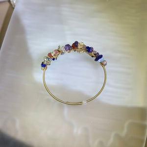 Multi-Crystals Adjustable Bangle 多宝水晶活口手镯