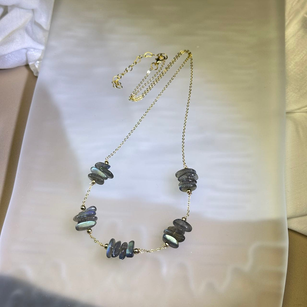 Labradorite Beads Necklace 拉长石灰月光石珠链项链