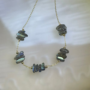 Labradorite Beads Necklace 拉长石灰月光石珠链项链