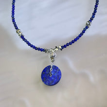 Load image into Gallery viewer, Lapis Lazuli Lucky Buckle Pendant Beads Necklace 青金石平安扣吊坠珠链项链
