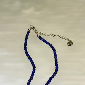 Lapis Lazuli Lucky Buckle Pendant Beads Necklace 青金石平安扣吊坠珠链项链