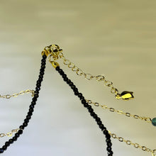 Load image into Gallery viewer, Blue Turquoise Black Spinel Beads Necklace 蓝色松石黑色尖晶石珠链项链
