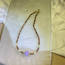 将图片加载到图库查看器，Amethyst Sandalwood Beads Necklace 紫水晶山檀木珠链项链
