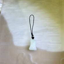 将图片加载到图库查看器，White Nephrite Ornament Cell Phone Charm Key Charm Bag Charm 和田玉白玉挂饰手机链钥匙链包挂
