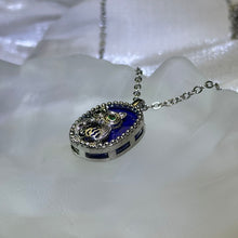 将图片加载到图库查看器，Lapis Lazuli Night Owl Pendant 青金石镶嵌猫头鹰吊坠
