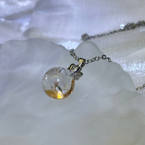 Copper Rutilated Quartz Pendant 铜发晶水晶镶嵌吊坠