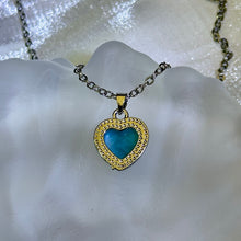 Load image into Gallery viewer, Larimar Love Heart Pendant 海纹石爱心镶嵌吊坠
