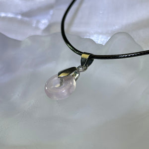 Rose Quartz Lucky Buckle Pendant Necklace 粉水晶平安扣吊坠项链