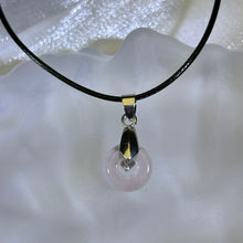 Load image into Gallery viewer, Rose Quartz Lucky Buckle Pendant Necklace 粉水晶平安扣吊坠项链
