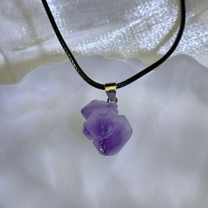 Amethyst Cluster Pendant Necklace 紫水晶晶簇吊坠项链